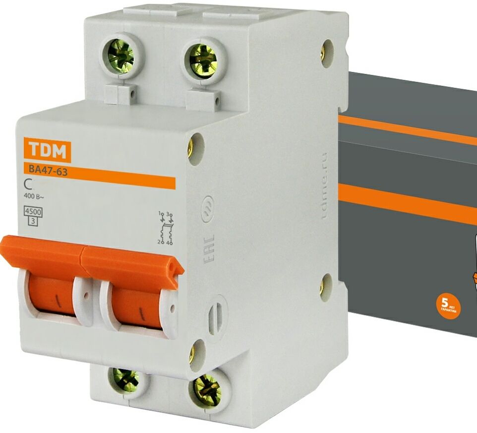 Автомат. выключатель ВА47-63 2Р 50А 4,5кА С TDM